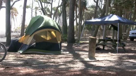 Tent in wind Stock Footage 9602578