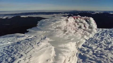 Tent on the winter top Goverla Stock Footage 170778955