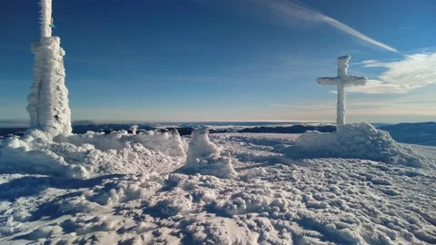 Tent on the winter top Goverla Video stock 170778994
