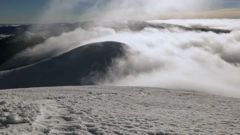 Tent on the winter top Goverla Stock Footage 170779699