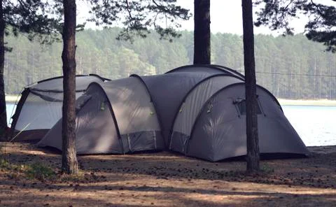 Tent In The Woods Stock Photos