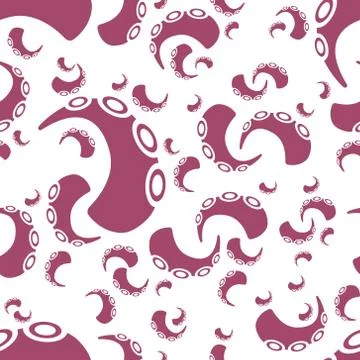 Tentacle seamless pattern Stock Illustration