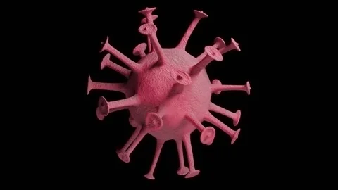 A tentacle-waving virus in the dark. 3D render. Stock Footage 153600330