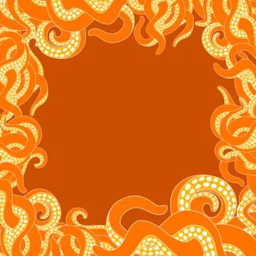 Tentacles frame with copy space Stock Illustration