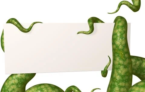 Tentacles, holding an empty card イラスト素材