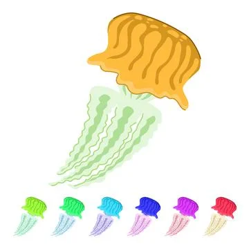 Tentacles jellyfish vector cartoon graphic Stock Illustration