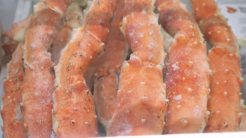 Tentacles of king crab meat close-up. Stock Footage 264464632