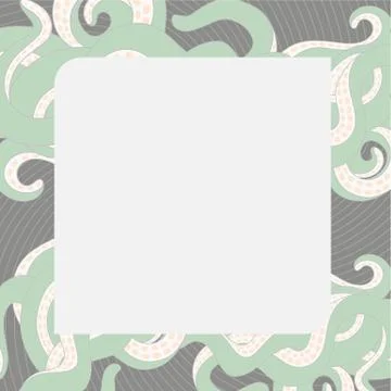 Tentacles marine frame Stock Illustration