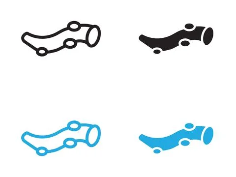 Tentacles octopus icon black and white vector outline sign Stock Illustration