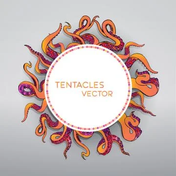 Tentacles of an octopus set Illustrazione stock