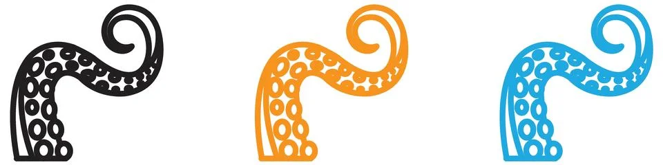 Tentacles octopus vector logo set collection for web app ui Illustrazione stock