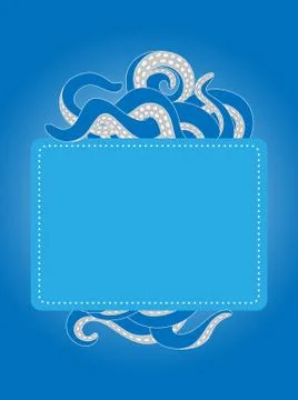 Tentacles template with copy space Stock Illustration