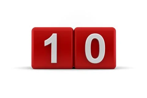 Tenth birthday cubes Stock Illustration