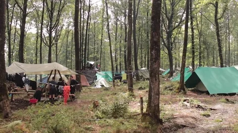 Tents camp Video stock 71550241