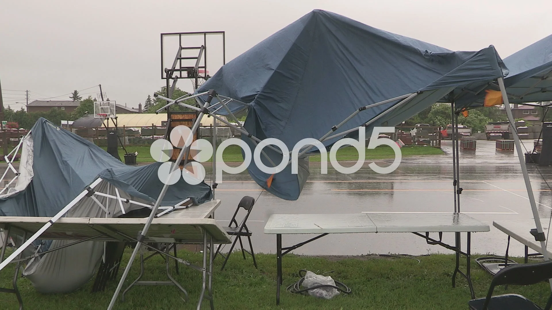 Tent shop in wind