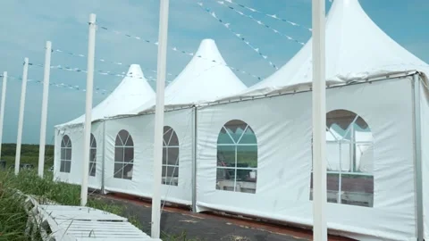 Tents on the ocean Stock Footage 169982226