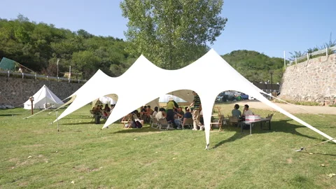 Tents in wilderness campgrounds Stock Footage 233325768