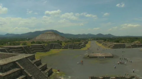 Teotihuacan, Mexico Aztec Pyramids Stock Footage