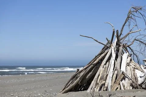 Tepee on the Beach 库存照片