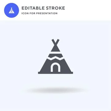 Tepee icon vector, filled flat sign, solid pictogram isolated on white, logo  Illustrazione stock