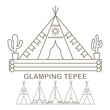 Tepee in linear Stock Illustration
