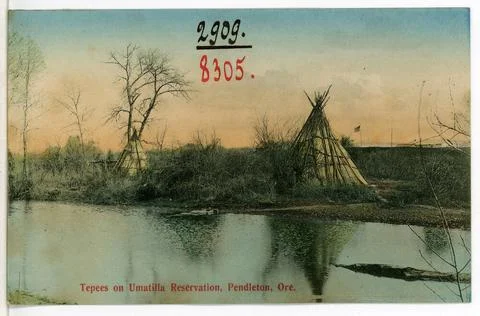 Tepees on Umatilla Reservation Pendleton, Oregon. Tepees on Umatilla Reser... Stock-Fotos