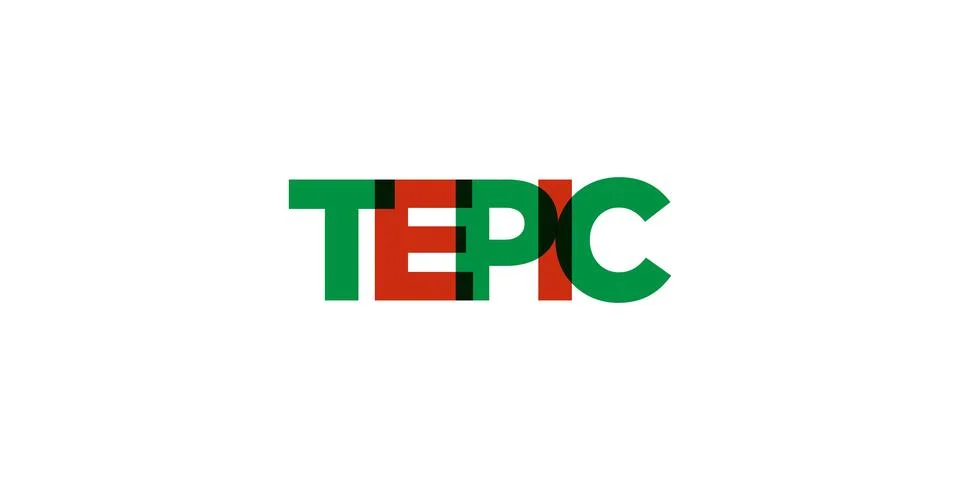 Tepic in the Mexico emblem. The design features a geometric style, vector i.. Ilustração Stock