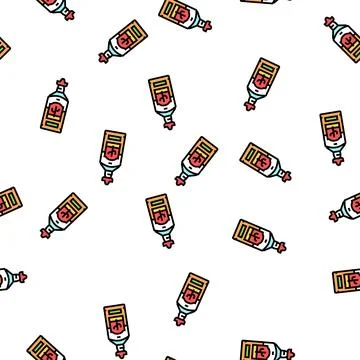 Tequila alcoholic drink vector seamless pattern Stock Illustration