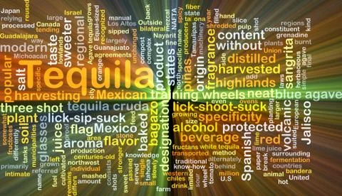 Tequila background concept glowing Stock Illustration