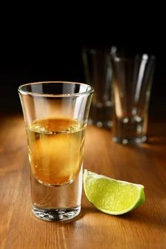 Tequila on bar counter Stock Photos