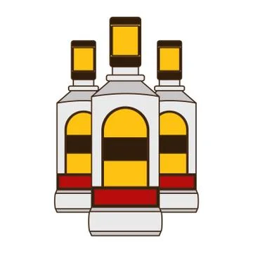 Tequila bottles liquor Stock Illustration