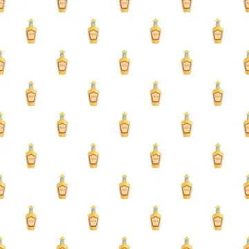 Tequila bottles repeating pattern on white background Ilustração Stock
