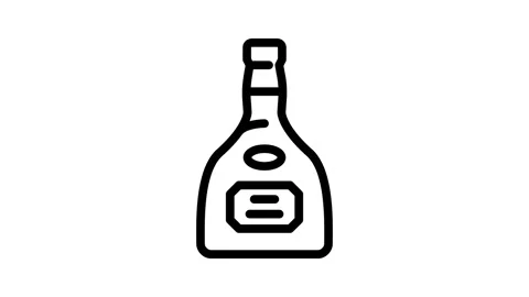 Tequila drink bottle line icon animation Stock Footage 326764821