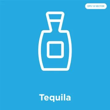 Tequila icon isolated on blue background Free Stock Illustration