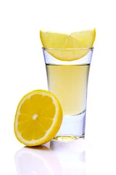 Tequila with lemon Stock Photos