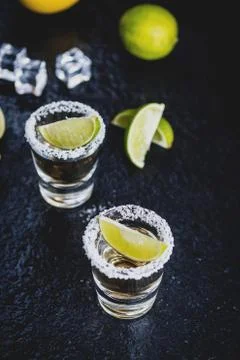 Tequila with lemon Foto stock