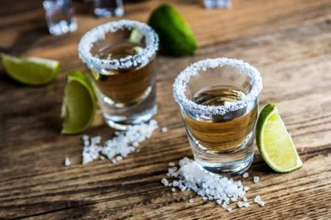 Tequila with lime Stock Photos