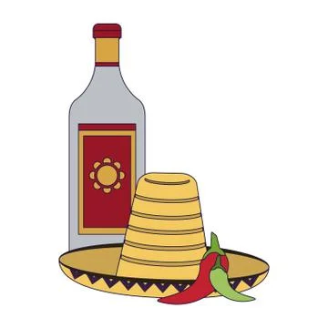 Tequila mexican drink Stock Illustration