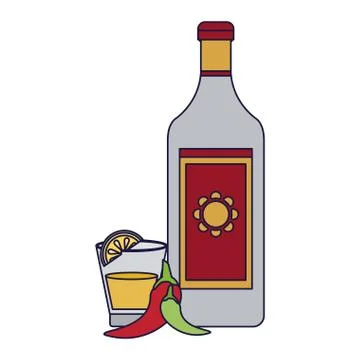 Tequila mexican drink Stock Illustration