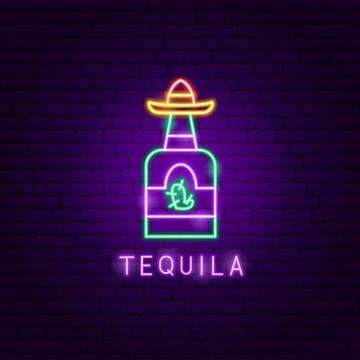 Tequila Neon Label Stock Illustration