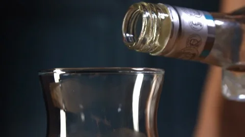 Tequila poured into a glass Stock Footage 114498487