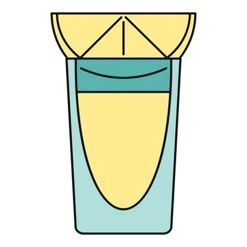 Tequila shot drink with lime wedge illustration Stock Illustration