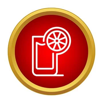 Tequila, shot glass, lemon slice icon Stock Illustration