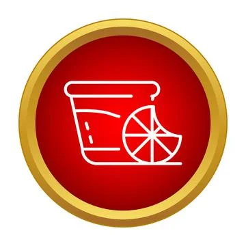 Tequila shot with lime slice serving icon Stock Illustration