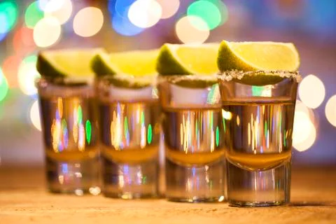 Tequila shots on a bar Stock Photos