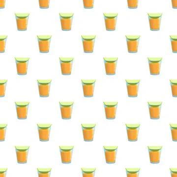 Tequila shots with lime vector seamless pattern Stock Illustration