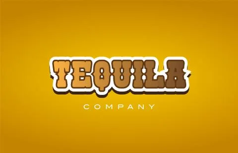 Tequila western style word text logo design icon company Stock Illustration
