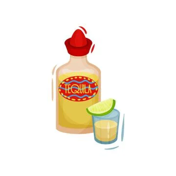 Tequila on white background. Vector flat illustration. イラスト素材
