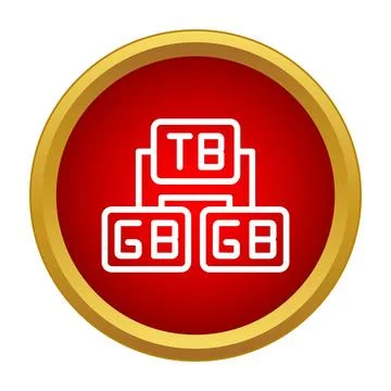 Terabyte and gigabyte data storage capacity network icon Stock Illustration
