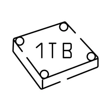 Terabyte hard drive icon symbolizing data storage Stock Illustration